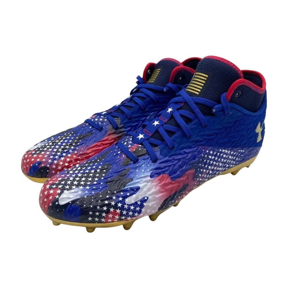 Under Armour Spotlight Clone 4 MC USA Blue Mens 11.5 Football Cleats 3027296-400